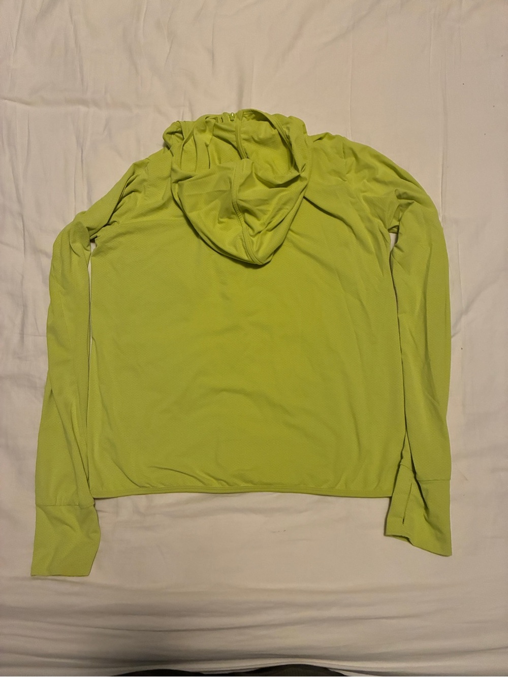 Uniqlo AIRism Mesh Full Zip Hoodie Yellow Green Small - Picture 3 of 5